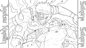 coloriage Sukuna à imprimer gratuit