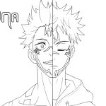 coloriage Sukuna pour enfant à imprimer