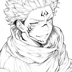 coloriage Sukuna pour enfant de à imprimer