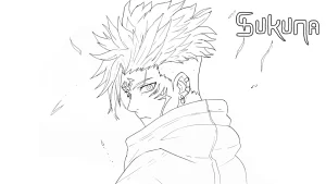 coloriage Sukuna pour enfant de à imprimer