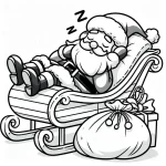 coloriage Traineau Du Père Noël gratuit à imprimer