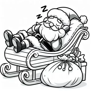 coloriage Traineau Du Père Noël gratuit à imprimer