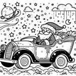 coloriage Traineau Du Père Noël pour bebe a imprimer