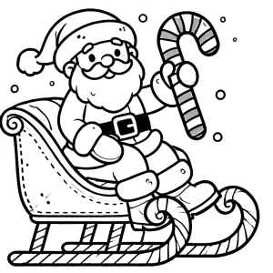 coloriage Traineau Du Père Noël pour enfant de 5 ans