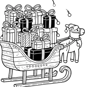 coloriage Traineau Du Père Noël pour enfant de 3 ans