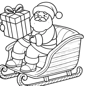 coloriage Traineau Du Père Noël pour enfant