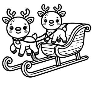 coloriage Traineau Du Père Noël pour enfant de 2 ans