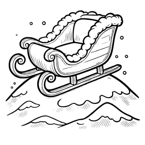 coloriage Traineau Du Père Noël à imprimer pdf gratuit