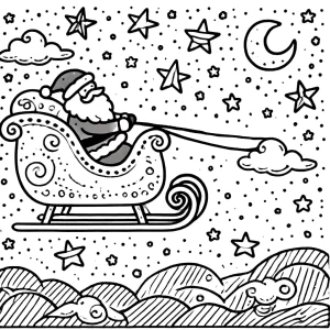 coloriage Traineau Du Père Noël a colorier en ligne