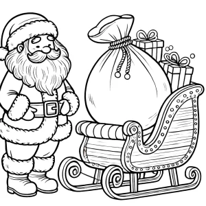 coloriage Traineau Du Père Noël pour enfant de 3 ans