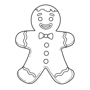 coloriage Un bonhomme en pain d’épice souriant pour enfant de 10 ans