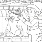 coloriage Chaussette de Noël update pour enfant de 8 ans