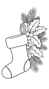 coloriage Chaussette de Noël update pour enfant de 4 ans