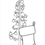 coloriage Chaussette de Noël update et decoupage a imprimer gratuit