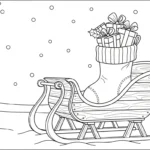 coloriage Chaussette de Noël update pour enfants à imprimer