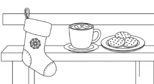 coloriage Chaussette de Noël update à imprimer pdf gratuit