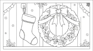 coloriage Chaussette de Noël update à imprimer pour enfant de 12 ans