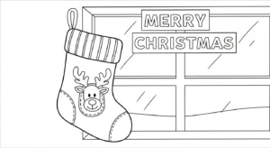 coloriage Chaussette de Noël update educatif pour enfant