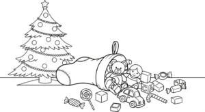 coloriage Chaussette de Noël update et decoupage