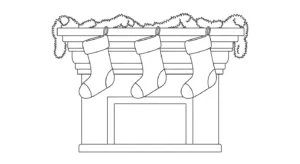 coloriage Chaussette de Noël update a dessiner et imprimer