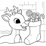 coloriage Chaussette de Noël update pour enfants a imprimer