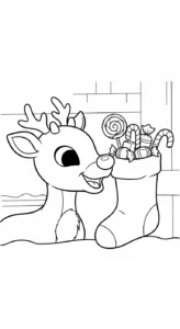 coloriage Chaussette de Noël update pour enfants a imprimer