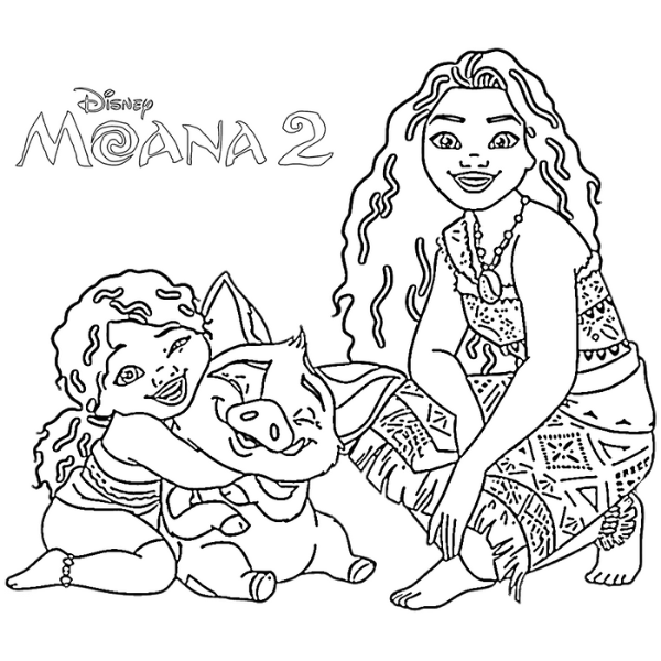 Tranh tô màu Moana 2