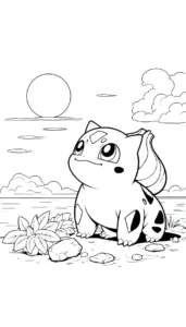 coloriage Bulbizarre à imprimer kawaii