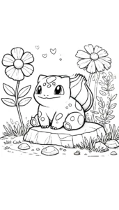 coloriage Bulbizarre à imprimer kawaii