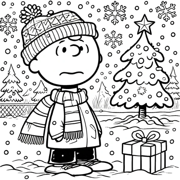 Tranh tô màu Charlie Brown Noël