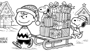 coloriage Charlie Brown Noël à imprimer gratuit