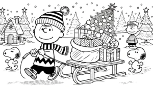 coloriage Charlie Brown Noël a telecharger