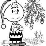 coloriage Charlie Brown Noël pour enfant de 3 ans