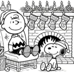 coloriage Charlie Brown Noël à imprimer pour enfant de 6 ans