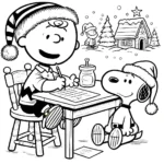coloriage Charlie Brown Noël pour enfant a imprimer gratuit