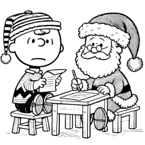 coloriage Charlie Brown Noël a telecharger