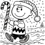 coloriage Charlie Brown Noël et dessin a imprimer