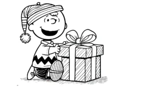 coloriage Charlie Brown Noël gratuit à imprimer