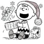 coloriage Charlie Brown Noël à imprimer pour enfants