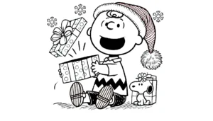 coloriage Charlie Brown Noël à imprimer pour enfants