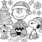 imprimer coloriage Charlie Brown Noël gratuit