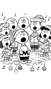 coloriage Charlie Brown Noël gratuit pour enfants