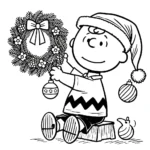 coloriage Charlie Brown Noël à imprimer pour enfant de 6 ans