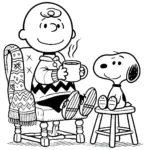 coloriage Charlie Brown Noël gratuit pour enfants