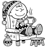 coloriage Charlie Brown Noël gratuit a imprimer