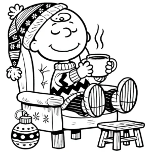 coloriage Charlie Brown Noël gratuit a imprimer