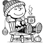 coloriage Charlie Brown Noël pour enfant de 3 ans