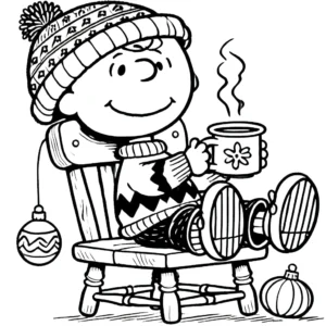 coloriage Charlie Brown Noël pour enfant de 3 ans