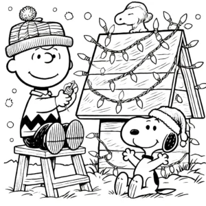 coloriage Charlie Brown Noël a telecharger