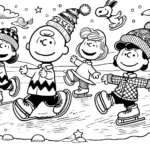 coloriage Charlie Brown Noël à imprimer pour enfant de 3 ans
